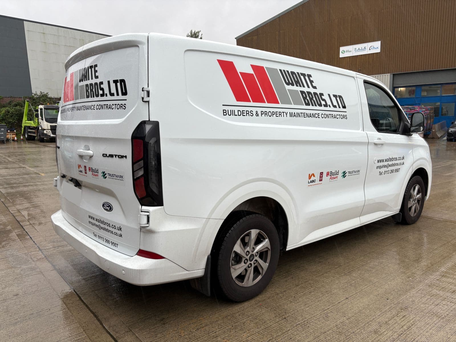 Van graphics supplied and installed on a new Ford Transit Custom for Waite Bros