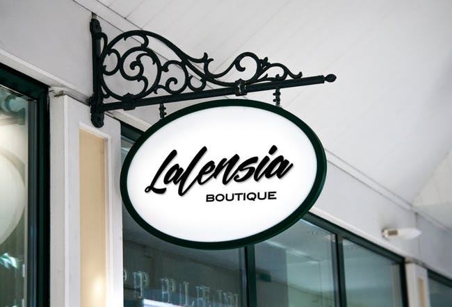 Traditional wrought iron hanging sign